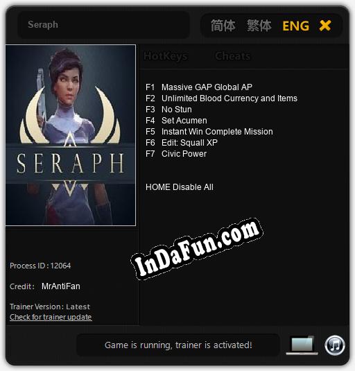 Seraph: Trainer +7 [v1.7]