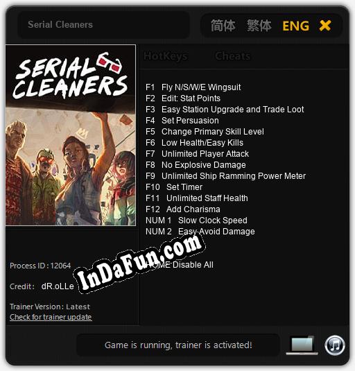 Trainer for Serial Cleaners [v1.0.7]