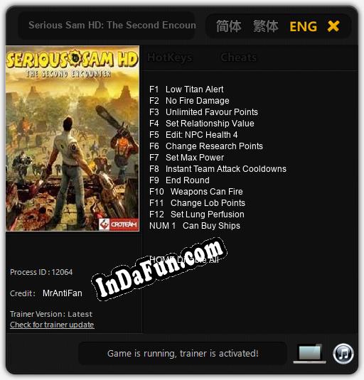 Serious Sam HD: The Second Encounter: Cheats, Trainer +13 [MrAntiFan]