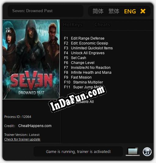 Seven: Drowned Past: TRAINER AND CHEATS (V1.0.75)