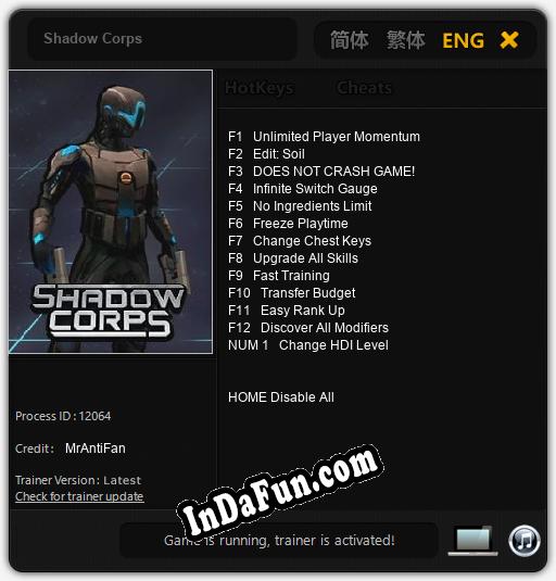 Shadow Corps: TRAINER AND CHEATS (V1.0.40)