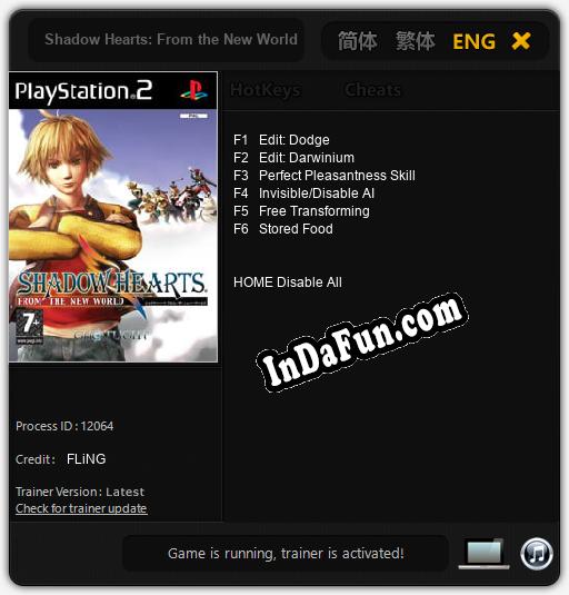 Shadow Hearts: From the New World: Trainer +6 [v1.1]