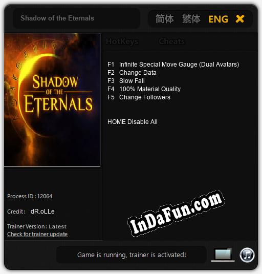 Shadow of the Eternals: Cheats, Trainer +5 [dR.oLLe]