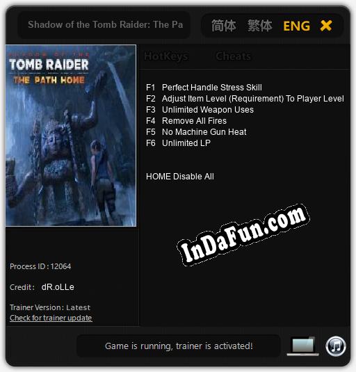 Shadow of the Tomb Raider: The Path Home: TRAINER AND CHEATS (V1.0.91)