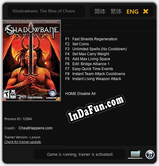 Shadowbane: The Rise of Chaos: Trainer +9 [v1.7]