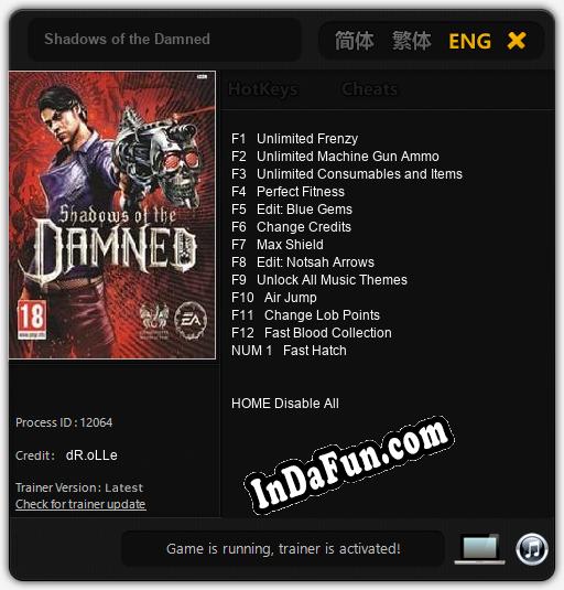 Shadows of the Damned: TRAINER AND CHEATS (V1.0.44)