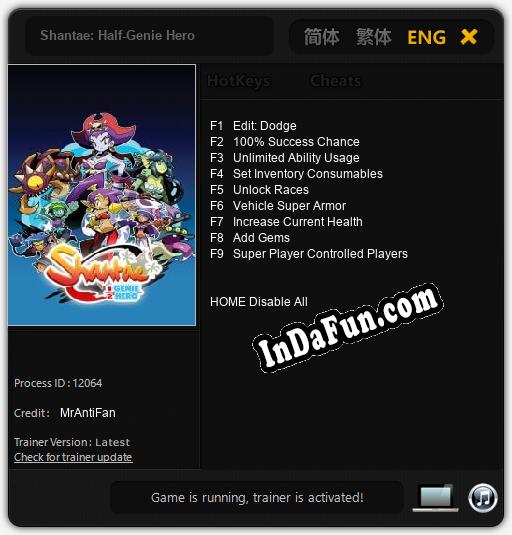 Shantae: Half-Genie Hero: TRAINER AND CHEATS (V1.0.58)