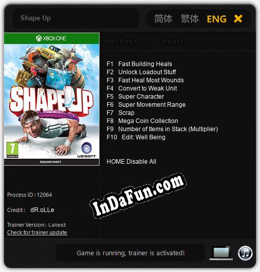 Shape Up: TRAINER AND CHEATS (V1.0.87)