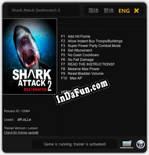 Shark Attack Deathmatch 2: TRAINER AND CHEATS (V1.0.39)