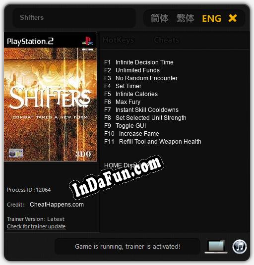 Shifters: TRAINER AND CHEATS (V1.0.75)