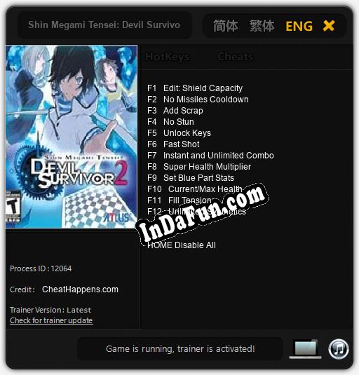 Shin Megami Tensei: Devil Survivor 2: Cheats, Trainer +12 [CheatHappens.com]