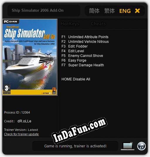 Trainer for Ship Simulator 2006 Add-On [v1.0.9]