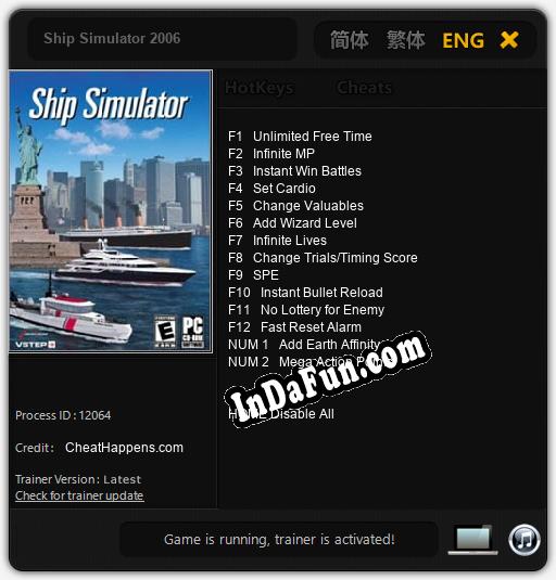 Trainer for Ship Simulator 2006 [v1.0.8]