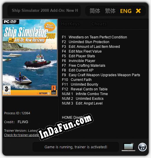 Ship Simulator 2008 Add-On: New Horizons: TRAINER AND CHEATS (V1.0.92)