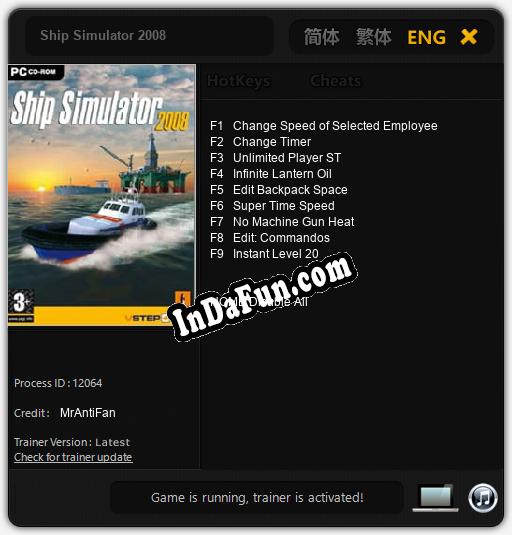 Ship Simulator 2008: Trainer +9 [v1.8]