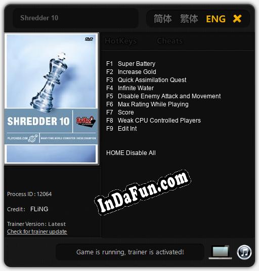 Trainer for Shredder 10 [v1.0.9]