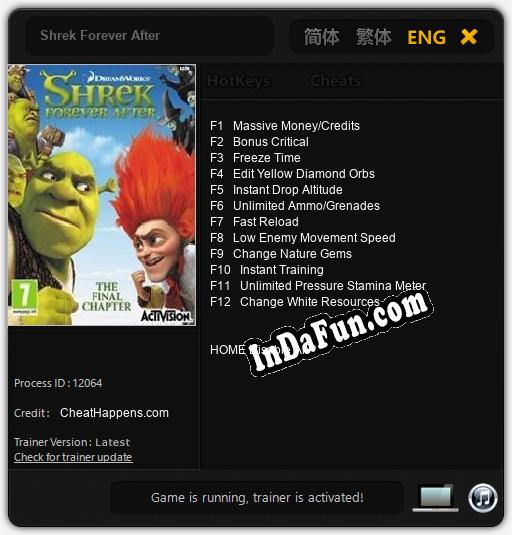 Shrek Forever After: Cheats, Trainer +12 [CheatHappens.com]