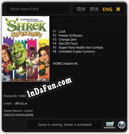 Shrek Super Party: TRAINER AND CHEATS (V1.0.46)