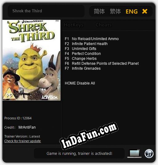 Shrek the Third: Trainer +7 [v1.2]
