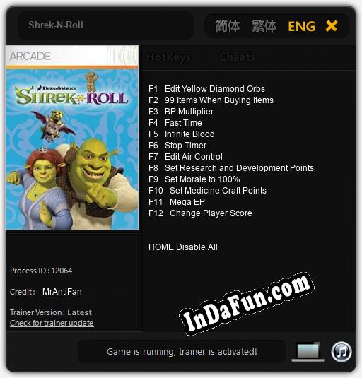 Shrek-N-Roll: Cheats, Trainer +12 [MrAntiFan]