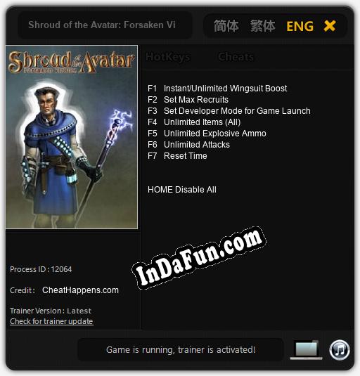 Shroud of the Avatar: Forsaken Virtues: Cheats, Trainer +7 [CheatHappens.com]