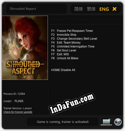 Trainer for Shrouded Aspect [v1.0.6]