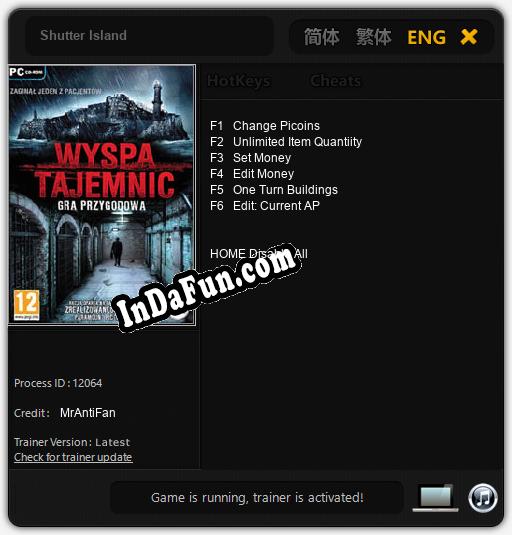 Shutter Island: TRAINER AND CHEATS (V1.0.6)