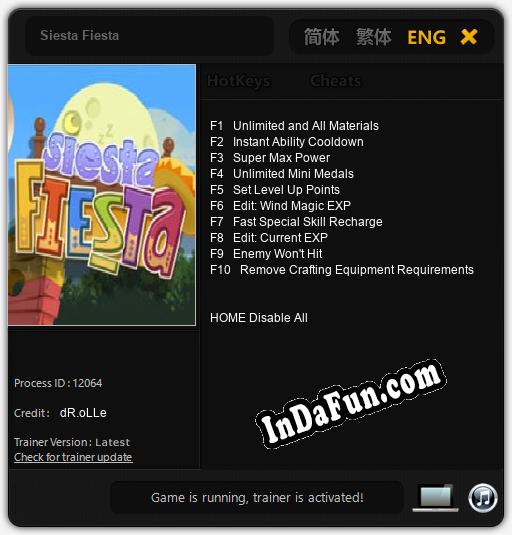 Siesta Fiesta: TRAINER AND CHEATS (V1.0.94)