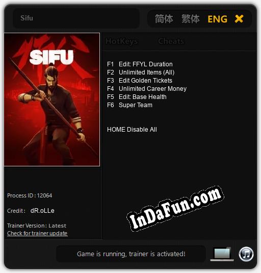 Trainer for Sifu [v1.0.6]