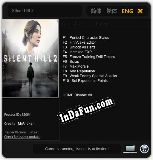 Trainer for Silent Hill 2 [v1.0.6]