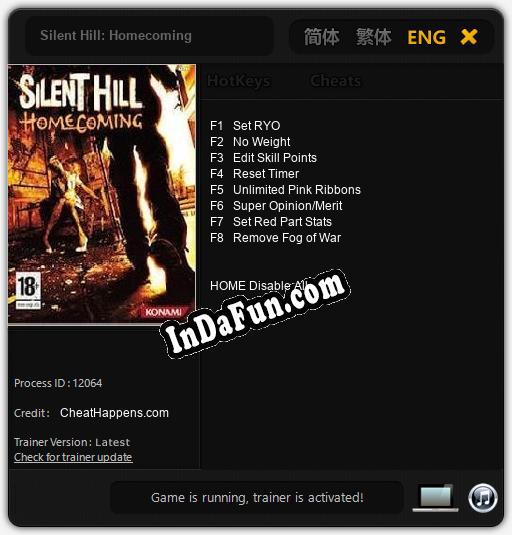 Silent Hill: Homecoming: TRAINER AND CHEATS (V1.0.51)