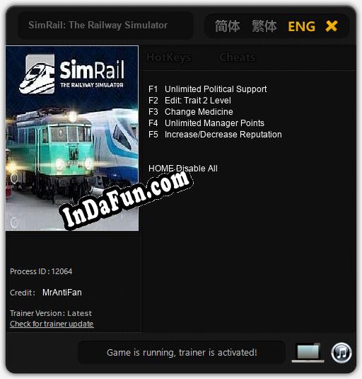 SimRail: The Railway Simulator: Trainer +5 [v1.9]