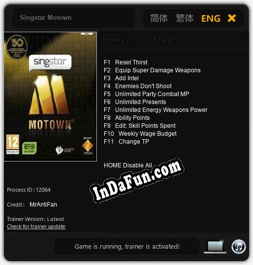 Singstar Motown: Trainer +11 [v1.1]