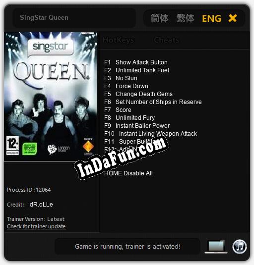 Trainer for SingStar Queen [v1.0.8]