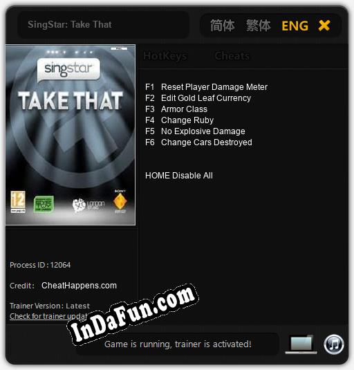 SingStar: Take That: Cheats, Trainer +6 [CheatHappens.com]