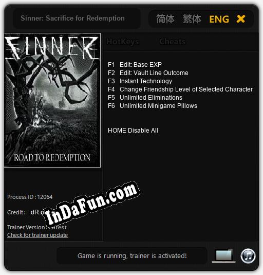 Sinner: Sacrifice for Redemption: Cheats, Trainer +6 [dR.oLLe]