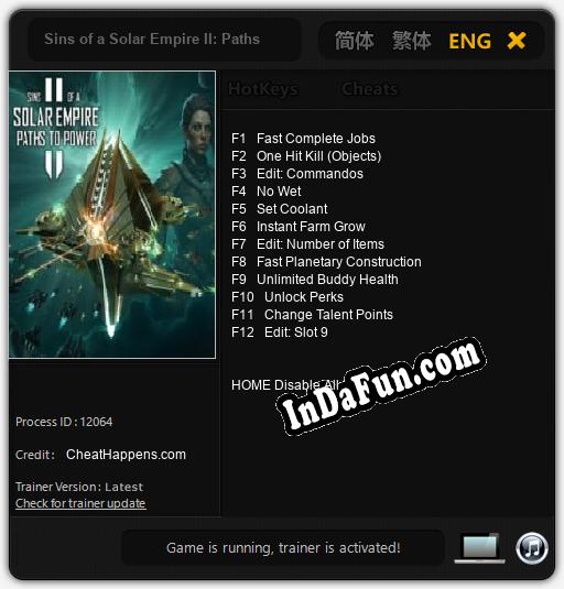 Sins of a Solar Empire II: Paths to Power: TRAINER AND CHEATS (V1.0.67)