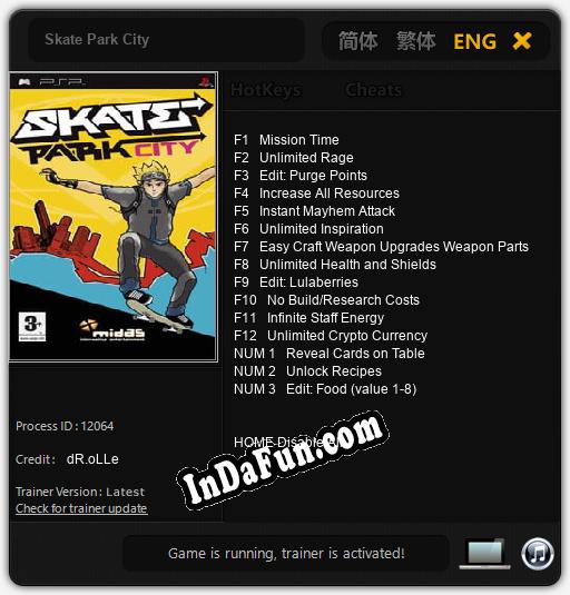 Skate Park City: Trainer +15 [v1.7]