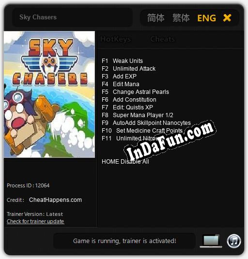 Sky Chasers: Cheats, Trainer +11 [CheatHappens.com]