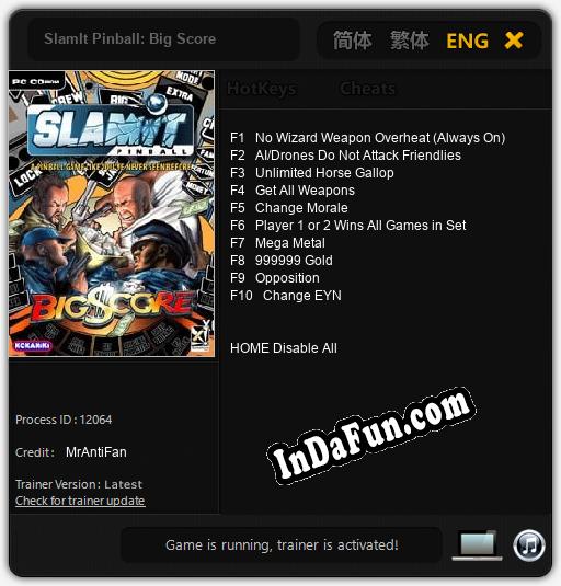 Trainer for SlamIt Pinball: Big Score [v1.0.2]