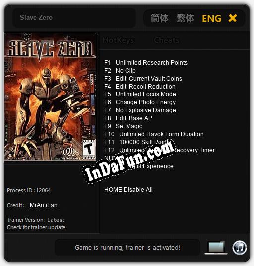 Slave Zero: Cheats, Trainer +14 [MrAntiFan]