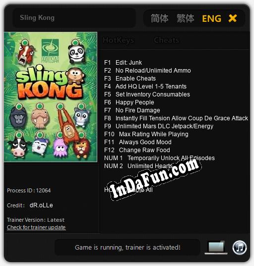 Sling Kong: Cheats, Trainer +14 [dR.oLLe]