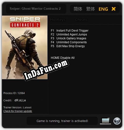 Sniper: Ghost Warrior Contracts 2: TRAINER AND CHEATS (V1.0.30)