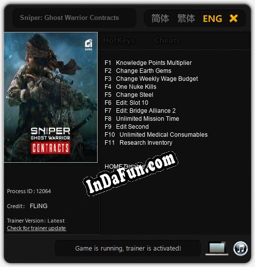 Sniper: Ghost Warrior Contracts: Trainer +11 [v1.6]