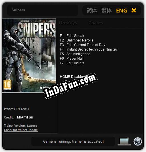 Snipers: TRAINER AND CHEATS (V1.0.53)