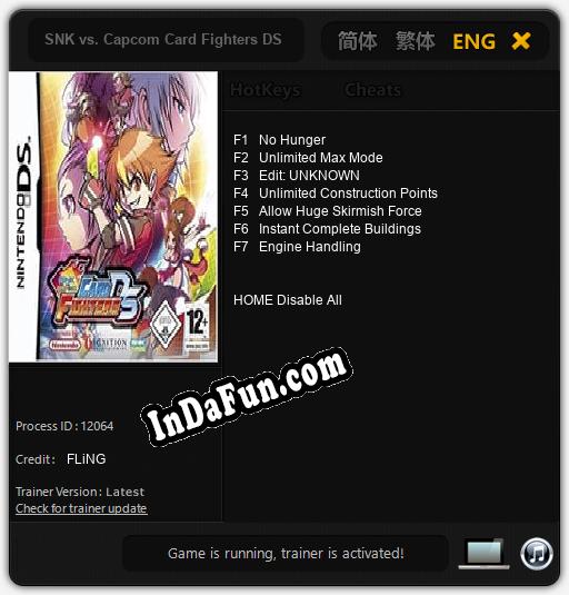 Trainer for SNK vs. Card Fighters DS [v1.0.4] » Free Download PC