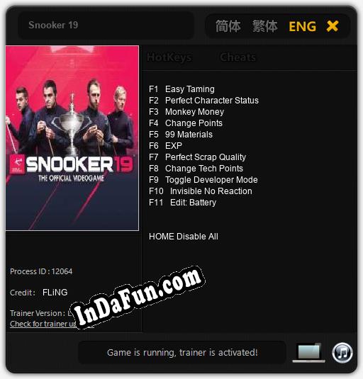 Snooker 19: TRAINER AND CHEATS (V1.0.68)