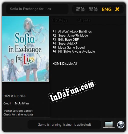 Trainer for Sofia in Exchange for Lies [v1.0.8]