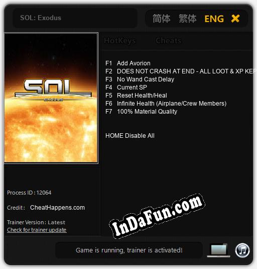 SOL: Exodus: TRAINER AND CHEATS (V1.0.82)