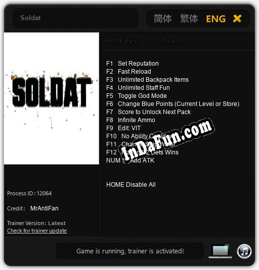 Soldat: Trainer +13 [v1.7]